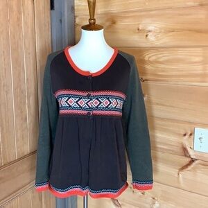 Hanna Andersson brown cardigan sweater Size Large